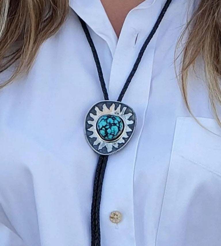 SouthwestTurquoise Nugget Bolo Tie, B020