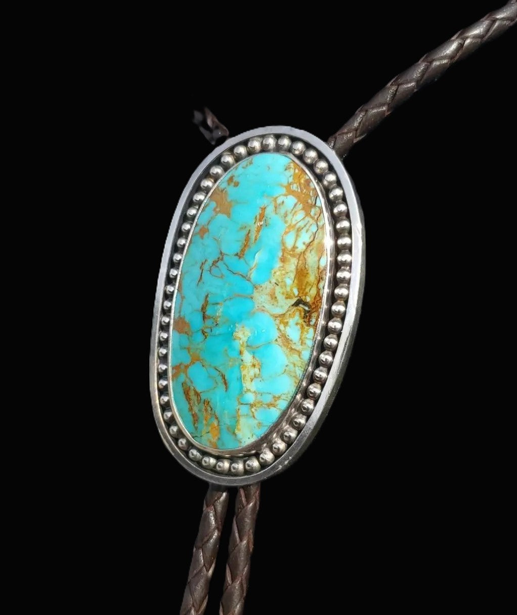 Turquoise Mountain Mine, "Rarer" Turquoise Bolo Tie B055