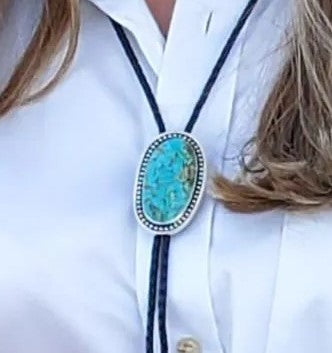 Turquoise Mountain Mine, "Rarer" Turquoise Bolo Tie B055