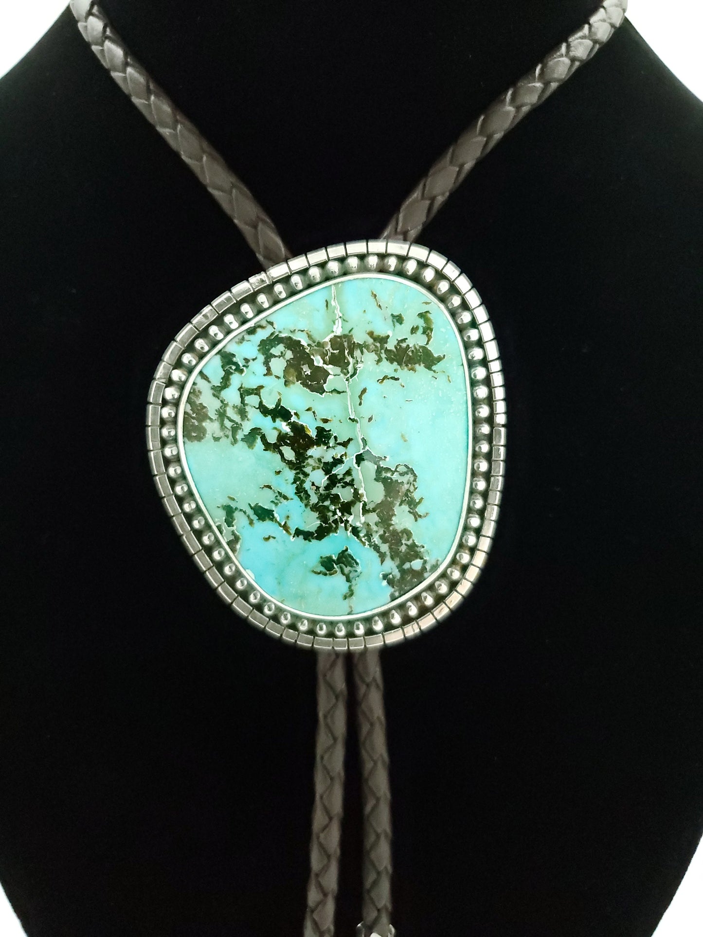 Gem Grade Nevada Turquoise Bolo Tie B039