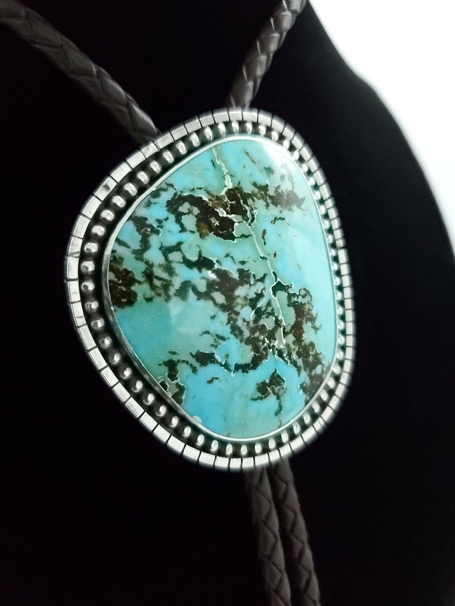 Gem Grade Nevada Turquoise Bolo Tie B039