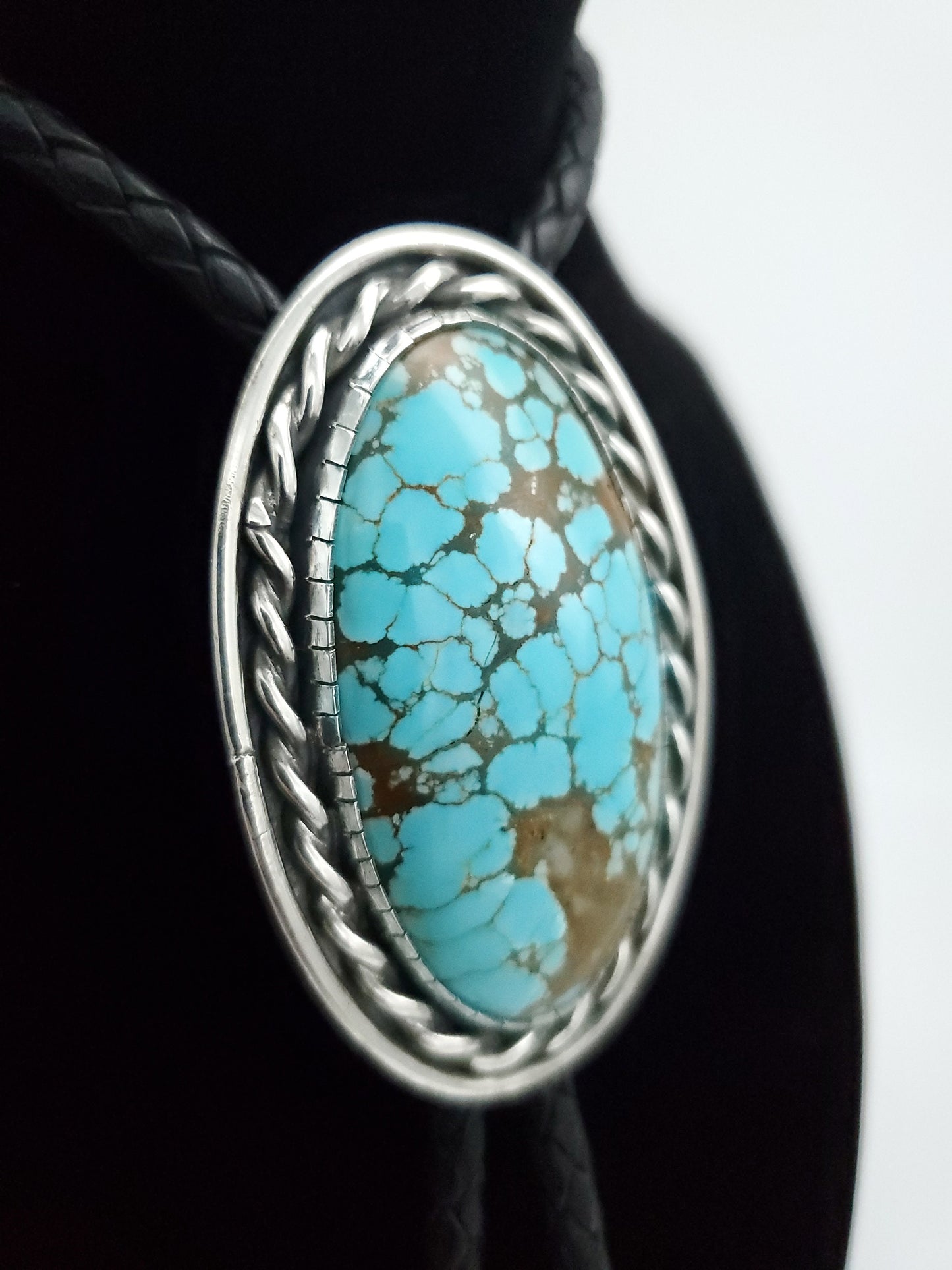 Number 8 Turquoise Bolo Tie B043