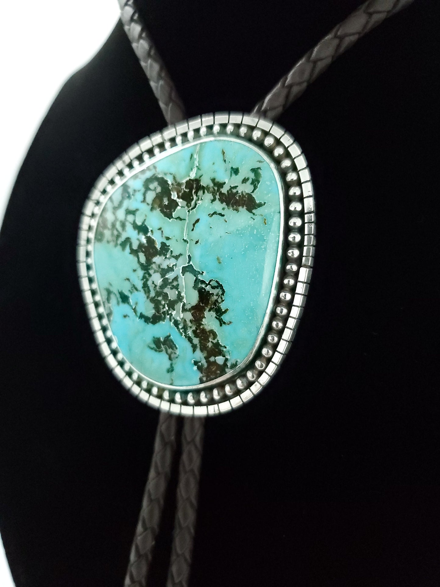 Gem Grade Nevada Turquoise Bolo Tie B039
