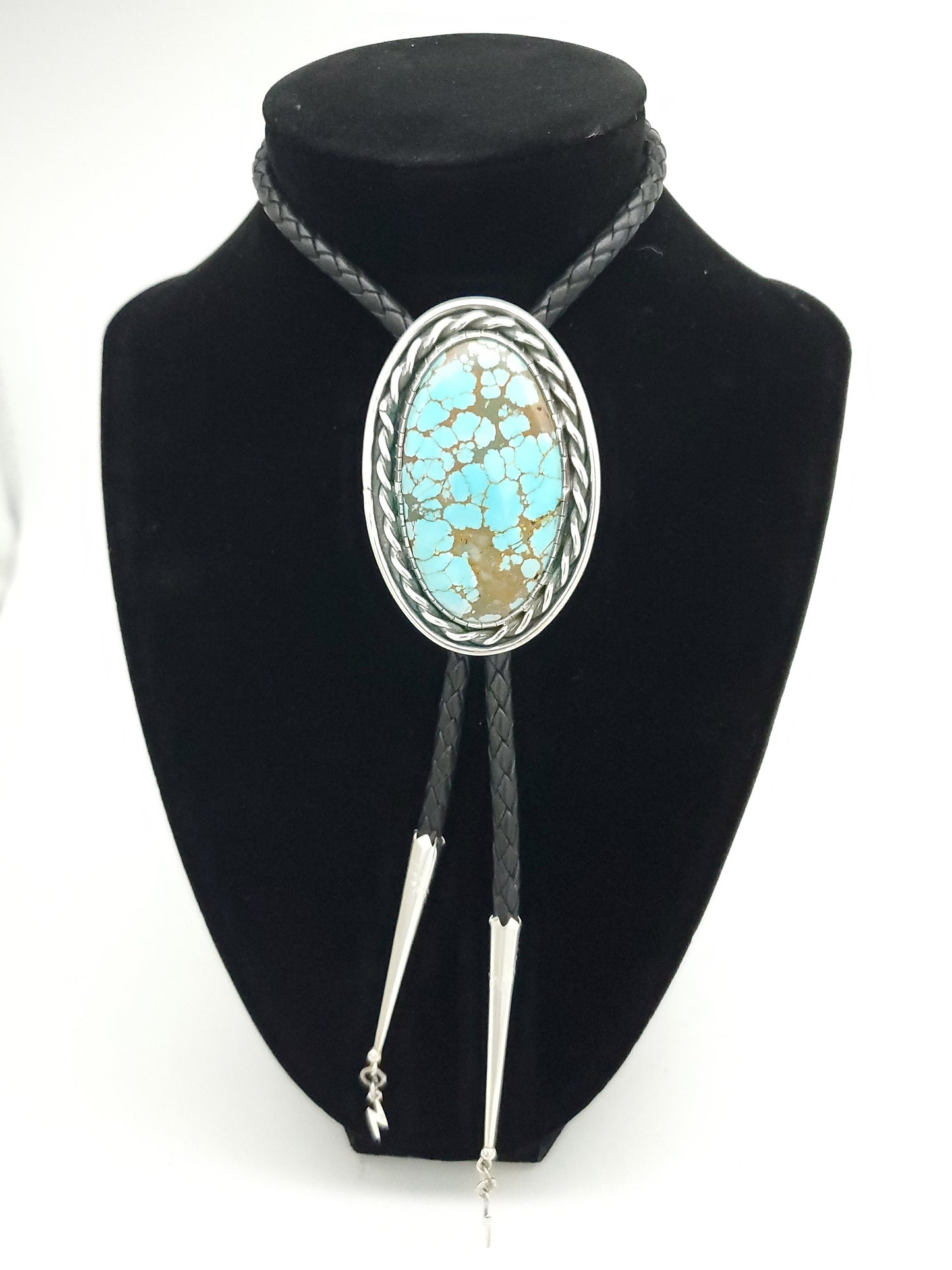 Number 8 Turquoise Bolo Tie B043