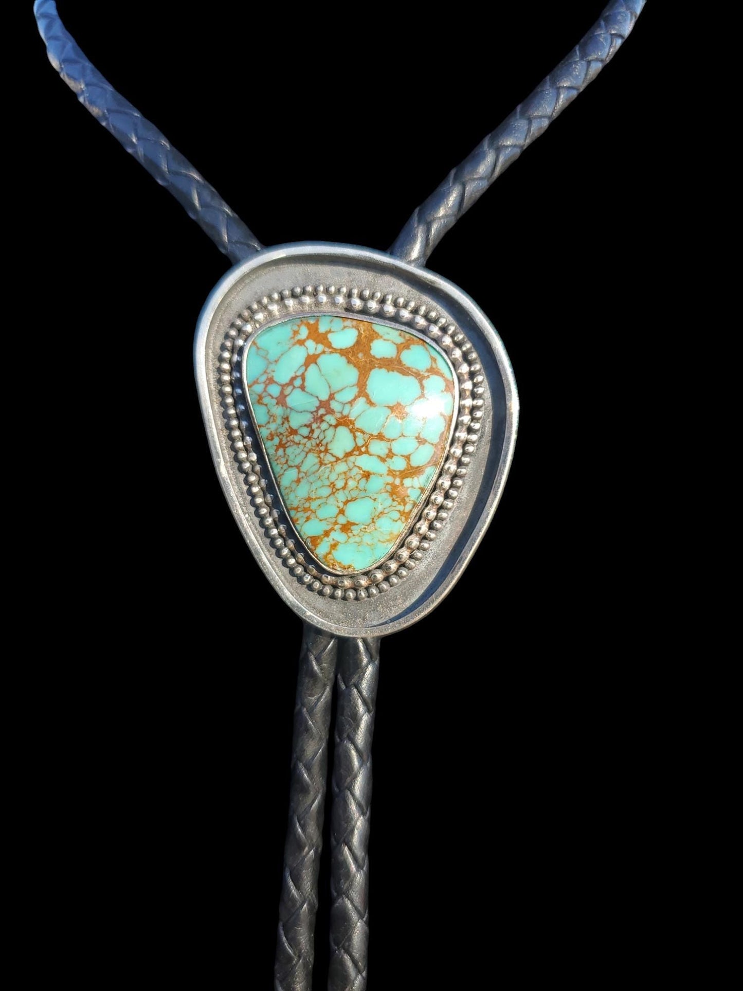 Number 8 Mine Turquoise Bolo Tie B018