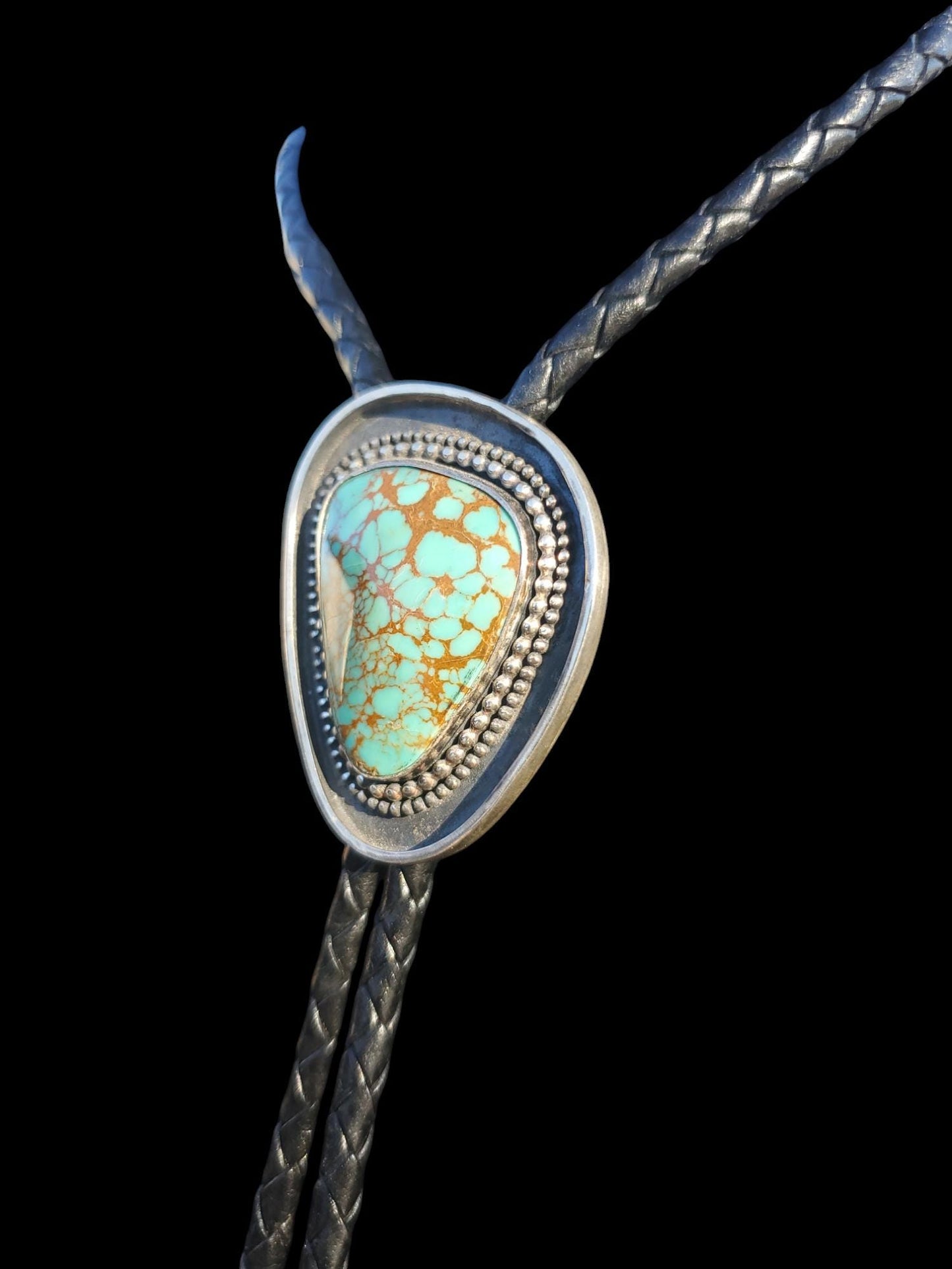 Number 8 Mine Turquoise Bolo Tie B018