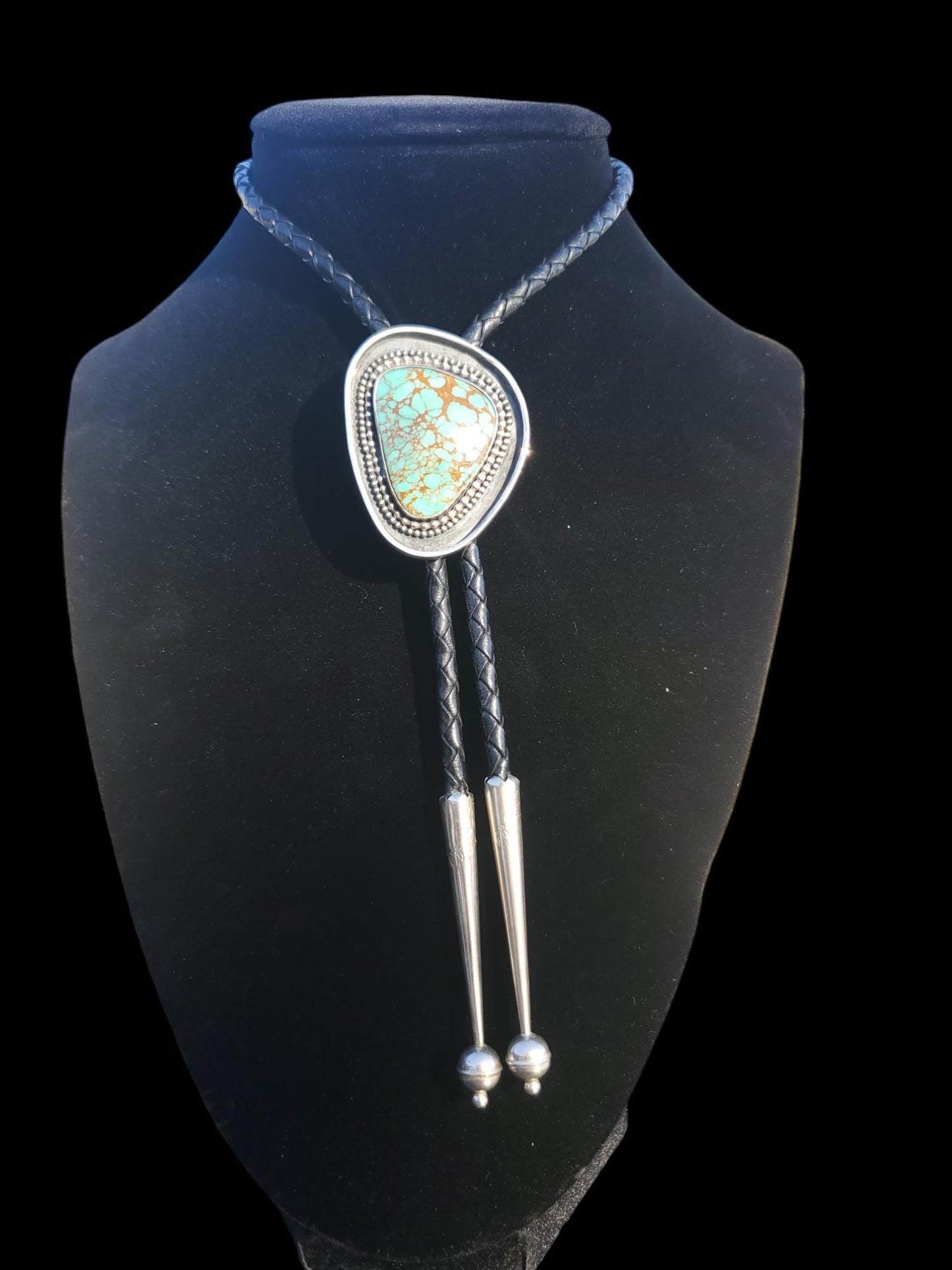 Number 8 Mine Turquoise Bolo Tie B018