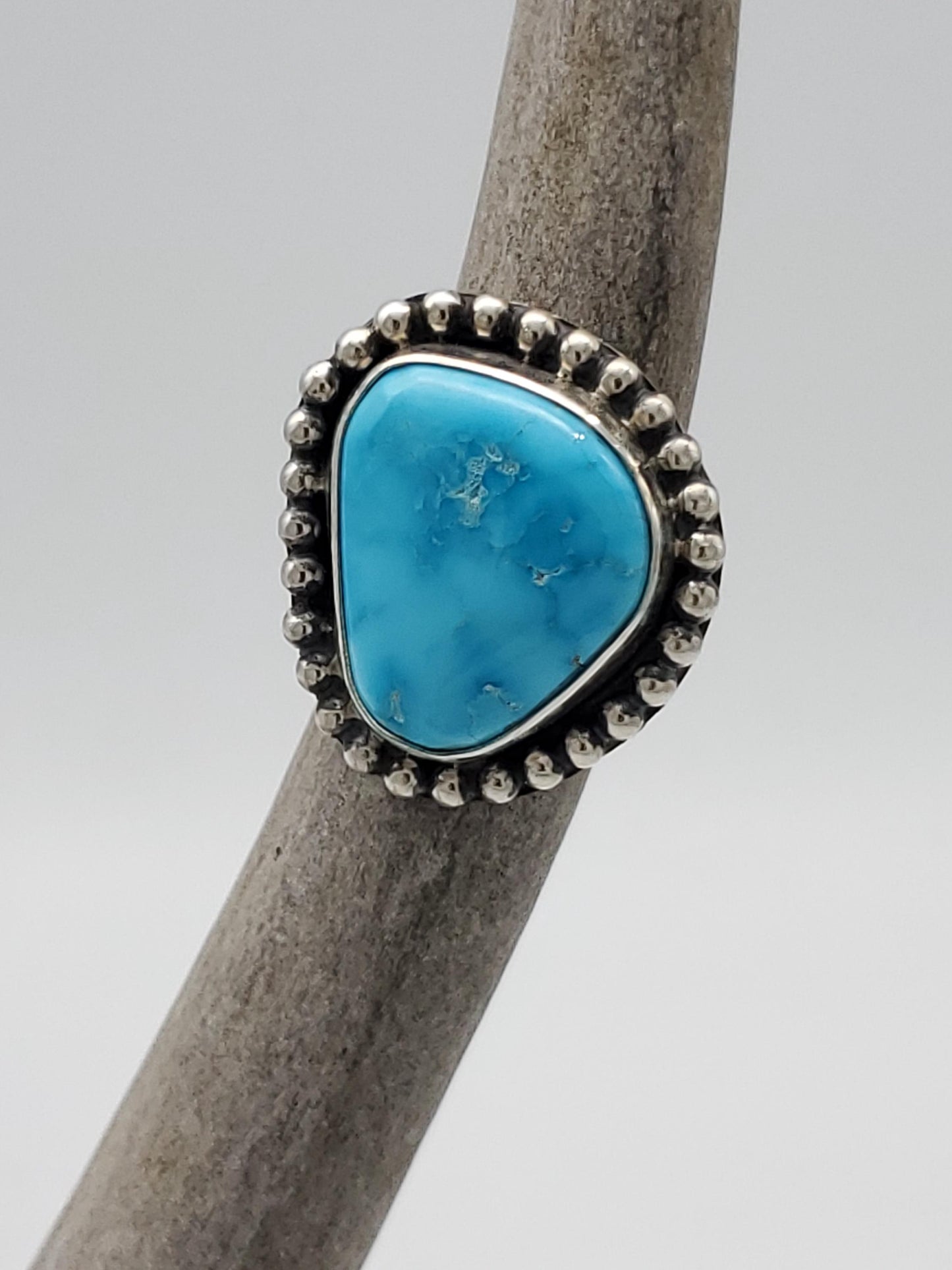 Blue Bird Mine Turquoise Statement Ring, Size 8, R201