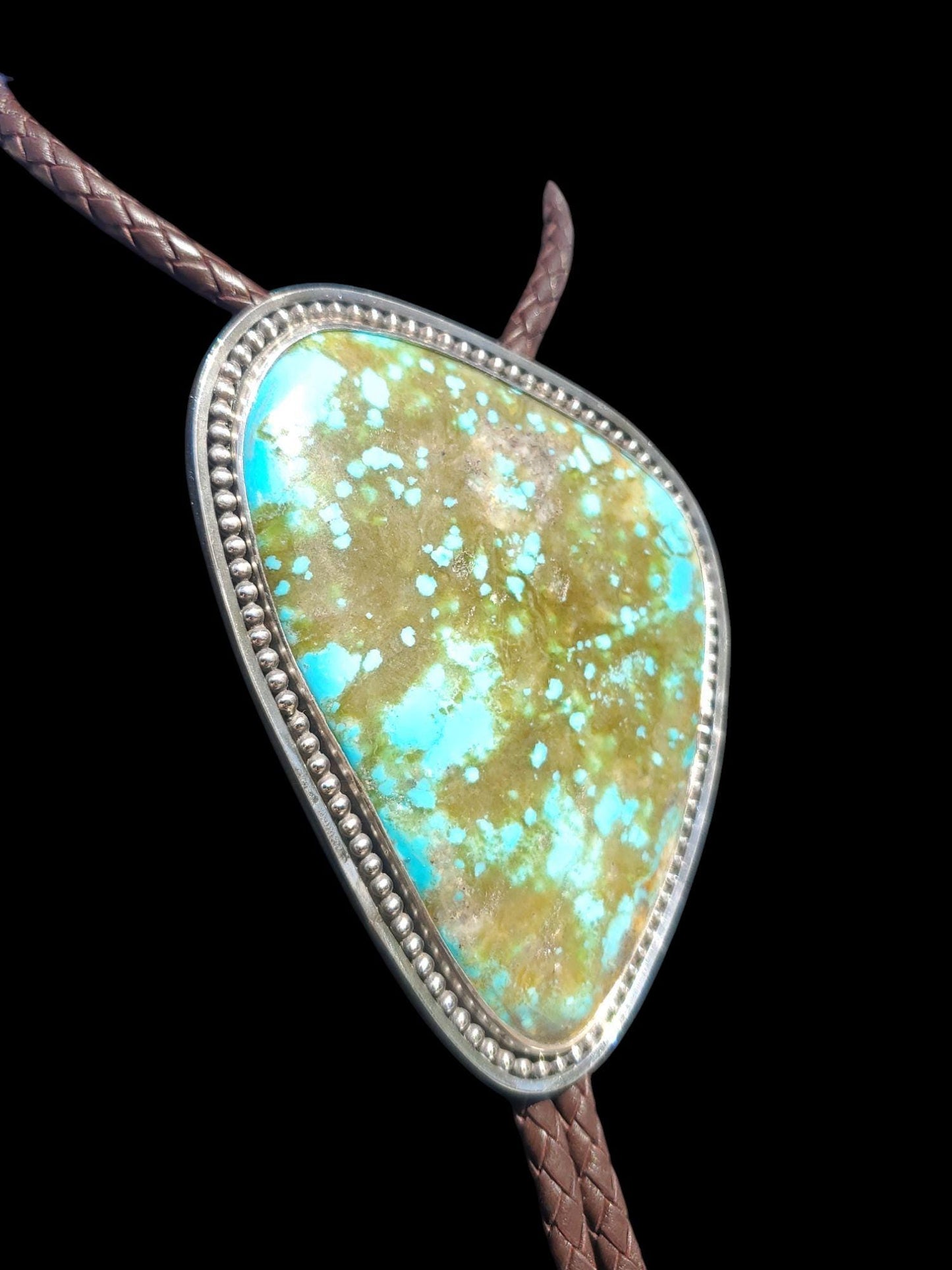 Turquoise Mountain Mine Turquoise Bolo Tie B114
