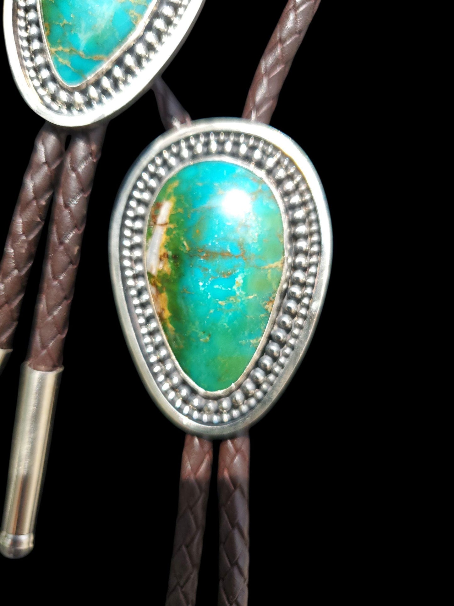 Royston Turquoise Sterling Bolo Tie Set • Western Wedding & Ranch Wear • Men’s and Women’s Unisex Bolo Set - B111