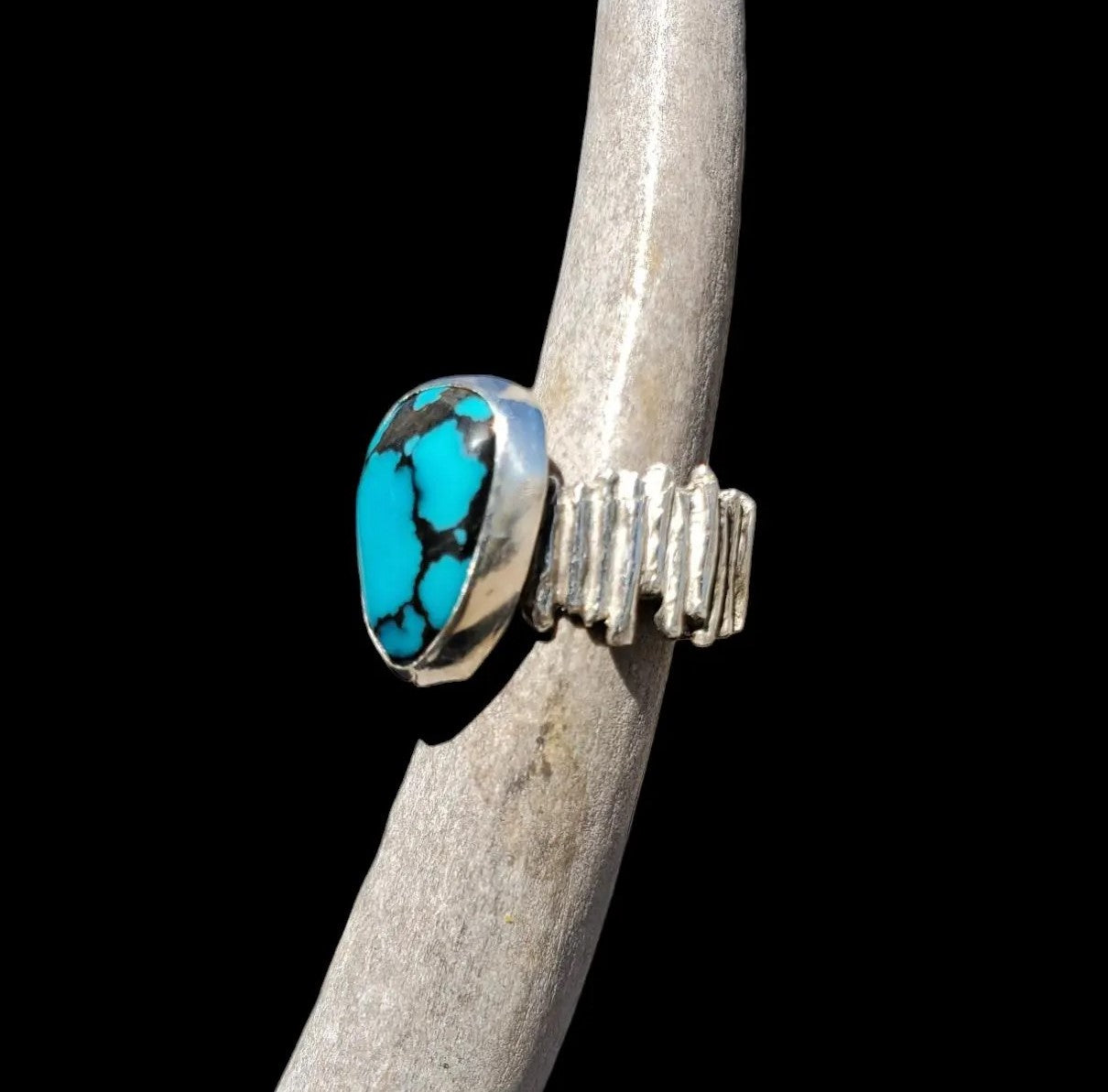 Oldstock 1980s Hubei Turquoise Ring, Size 7, R276