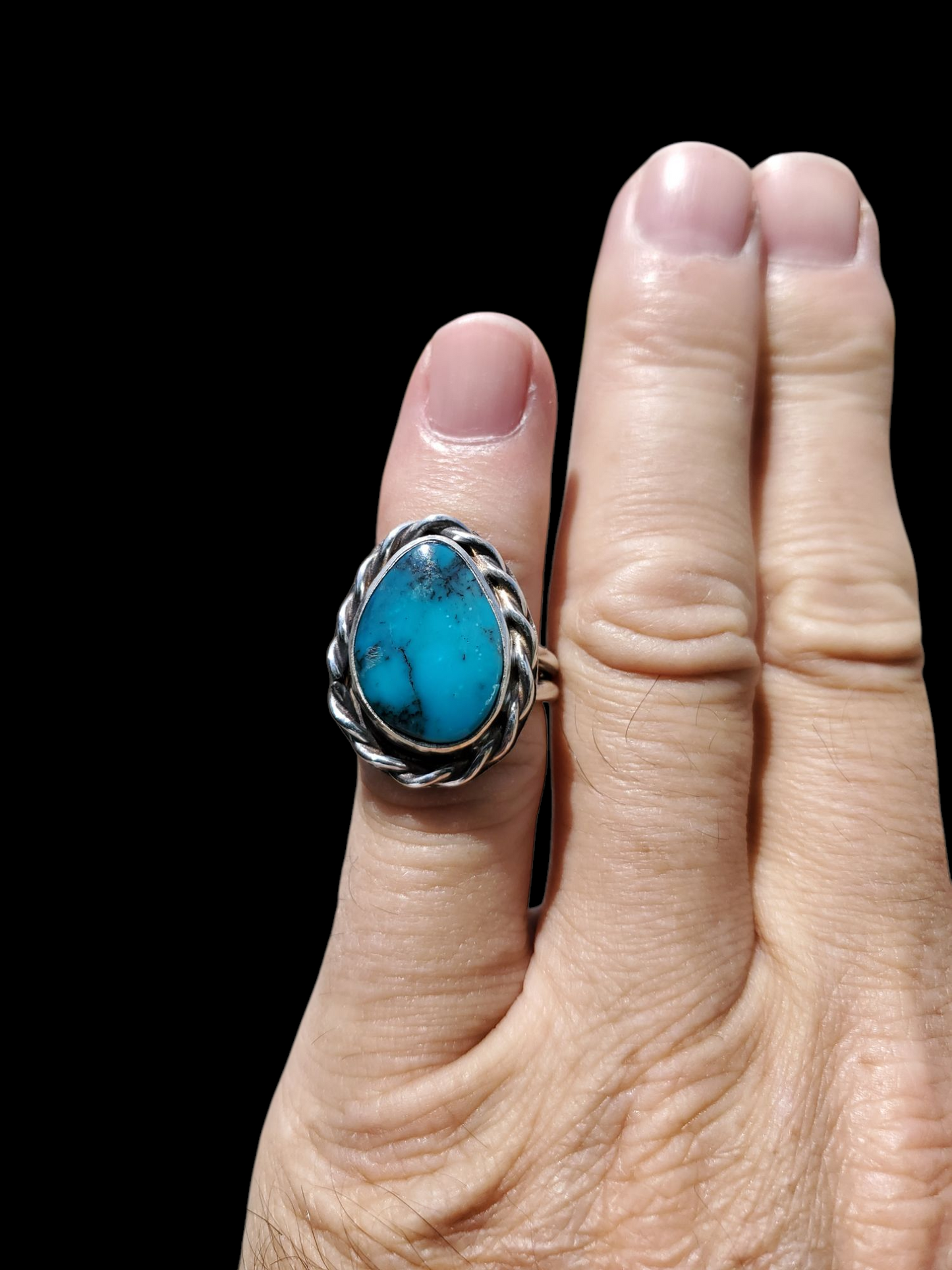 Bisbee Turquoise Ring, Size 5, R373