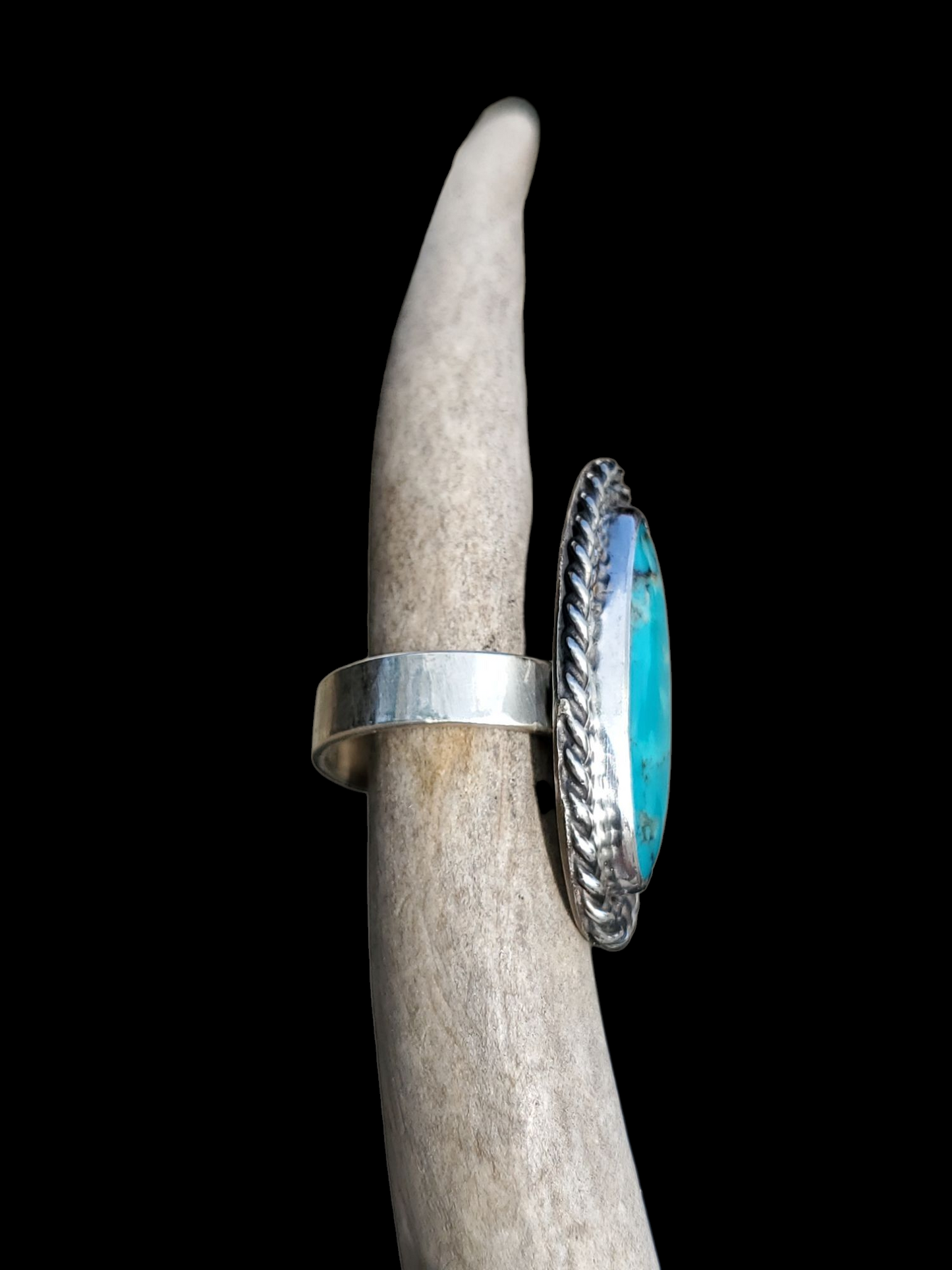 Ithica Peak Mine, Arizona Turquoise Ring, Size 9, R389