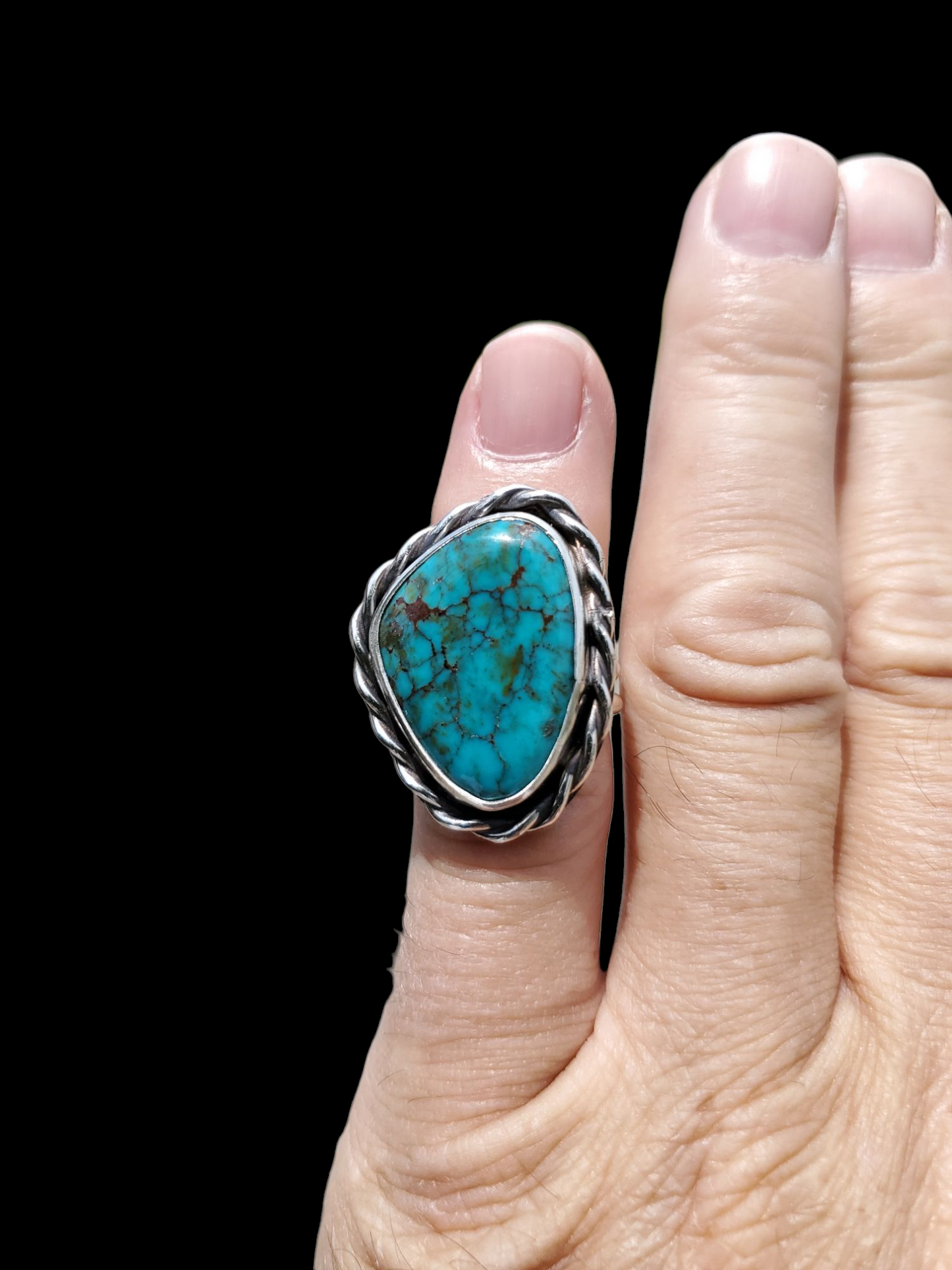 Kingman Turquoise Ring, Size 1/2, R371