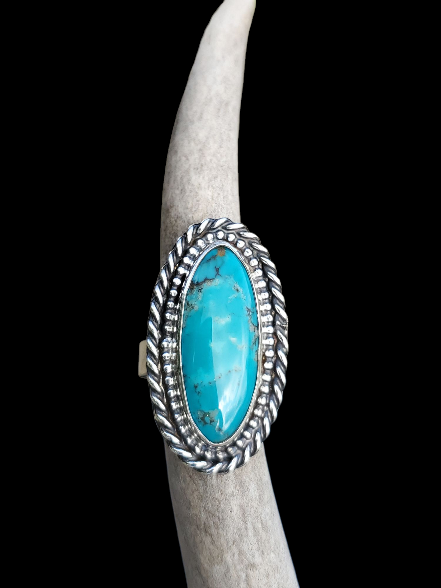 Ithica Peak Mine, Arizona Turquoise Ring, Size 9, R389