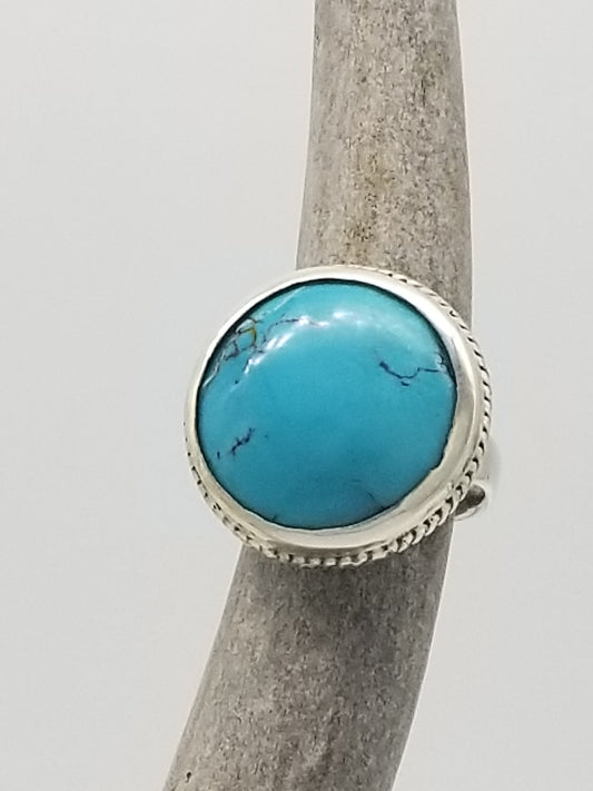 Kingman Turquoise Cast Ring, Size 7 1/2 R046