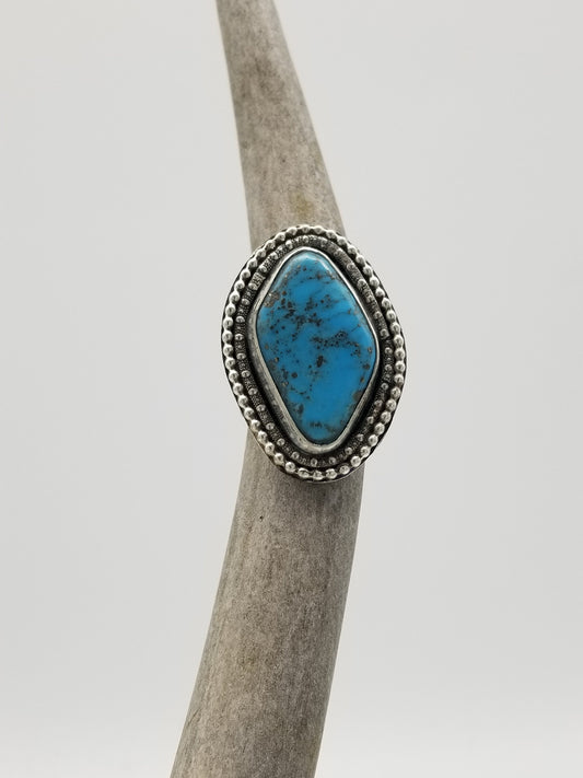 Ithica Peak Mine, Arizona Turquoise Ring, Size 8 1/2 R069