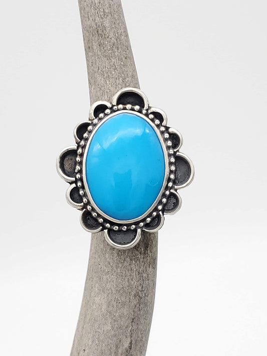 Sleeping Beauty Turquoise Statement Ring, Size 7,  R165
