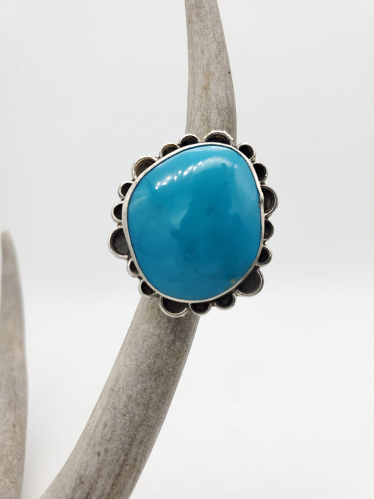 Sleeping Beauty Turquoise Statement Ring, Size 9,  R096