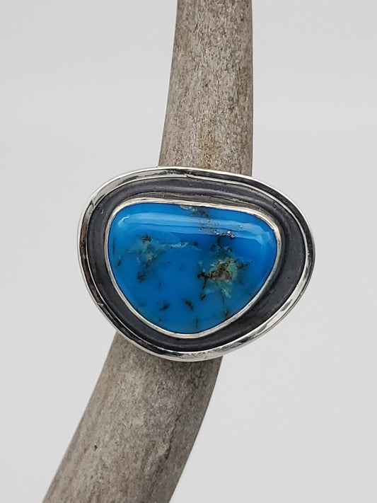 Morenci Mine, Arizona Turquoise Ring, Size 7 1/2, R120