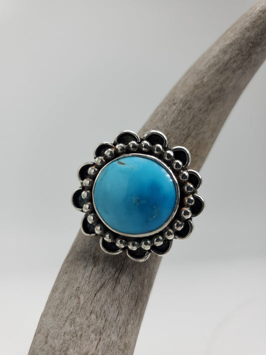Blue Bird Mine Turquoise "Bloom" Ring, Size 10,  R151