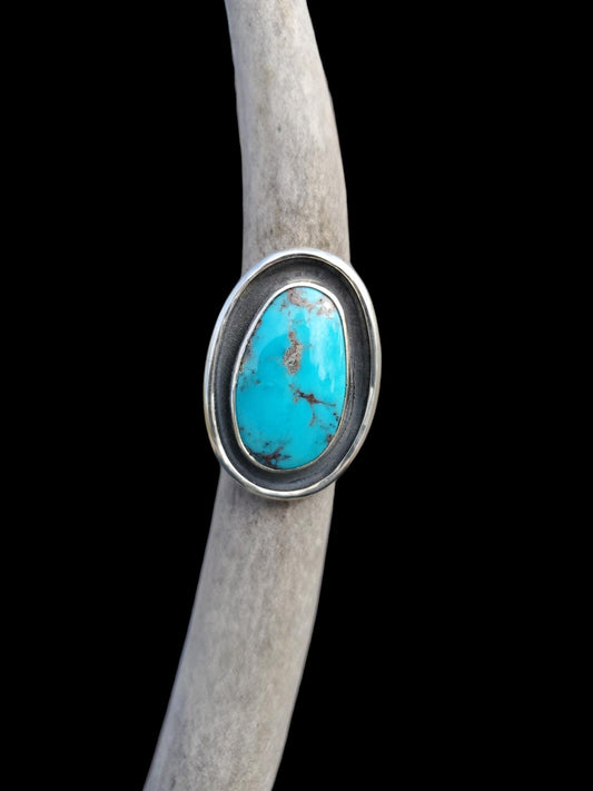 Bisbee Shadowbox Turquoise Ring, Size 8, R283