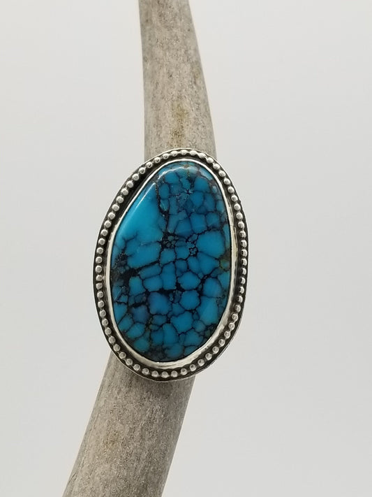 Blue Bell Mine, Nevada Turquoise Ring, Size 8