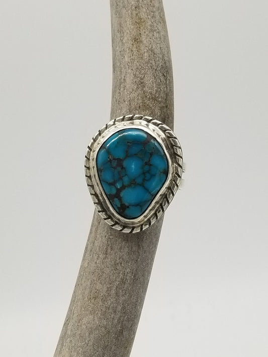 Blue Bell Mine, Nevada Turquoise Ring, Size 8