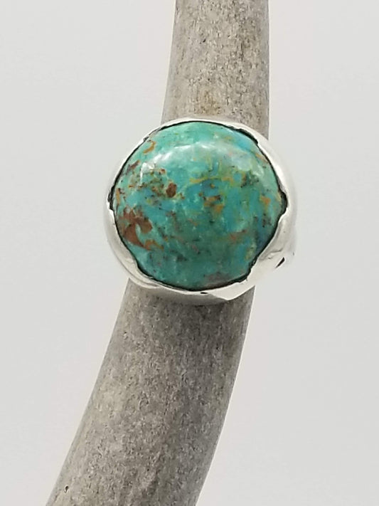 Turquoise Mountain Cast Ring, Size 7 1/4