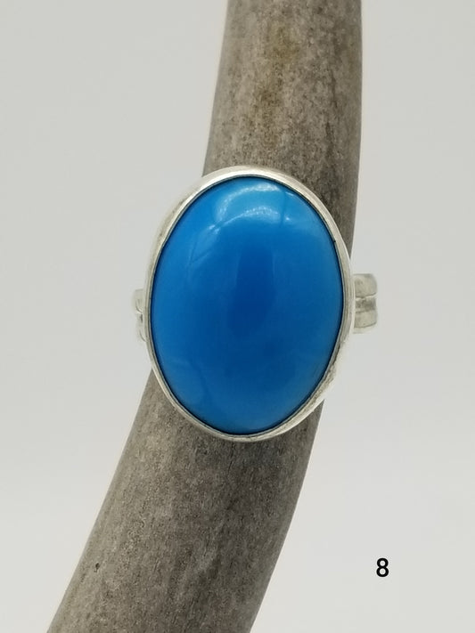 Blue Bird Mine Turquoise Ring, Size 8,  R082