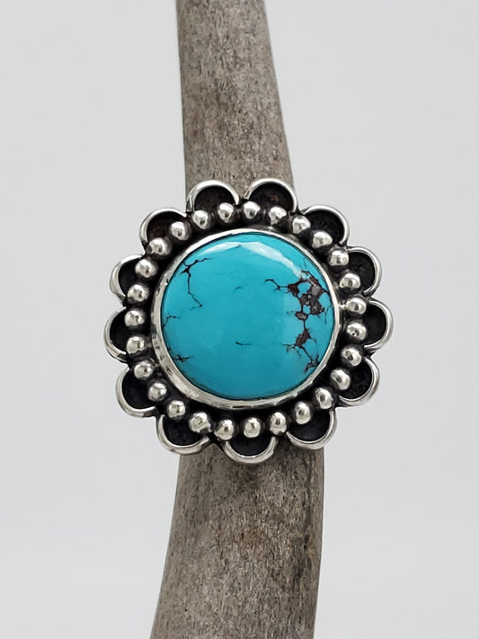 Chinese Ma'anshan Mine Turquoise Ring, Size 5 1/2, R139