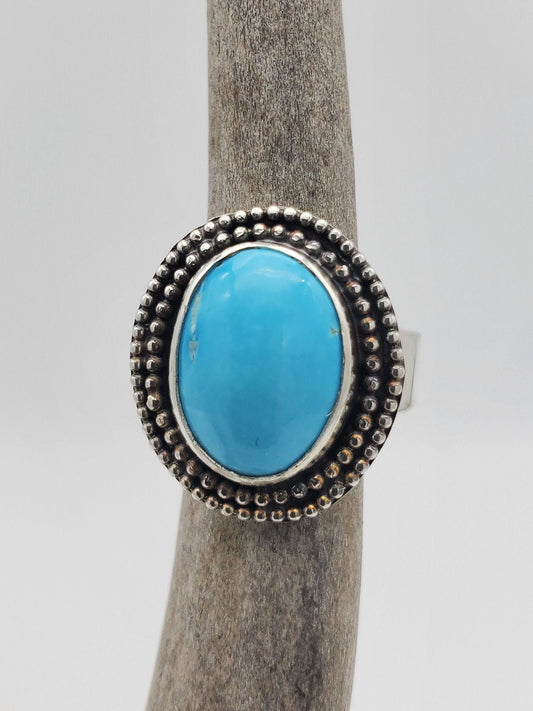 Blue Bird Mine Turquoise Ring, Size 8, R188