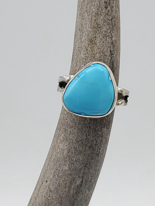 Blue Bird Mine Turquoise Ring, Size 8, R198
