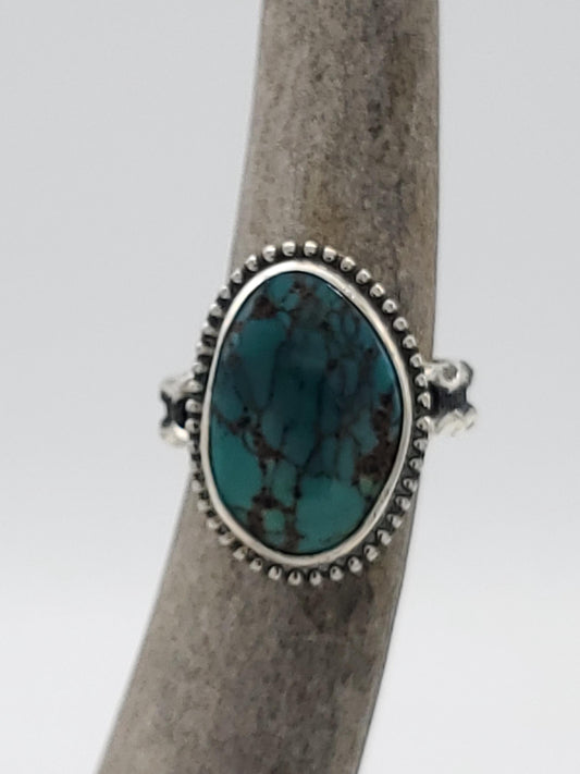 Oldstock 1980s Chinese Turquoise Ring, Size 7, R205