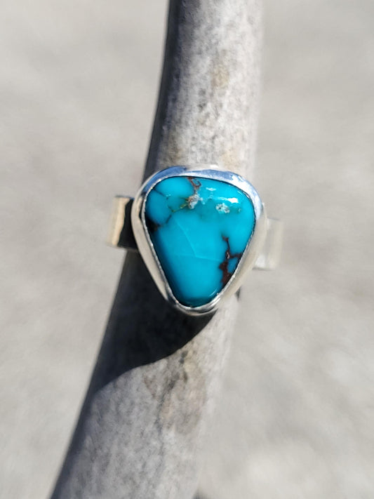 Oldstock 1980s Hubei Turquoise Ring, Size 6 3/4, R217