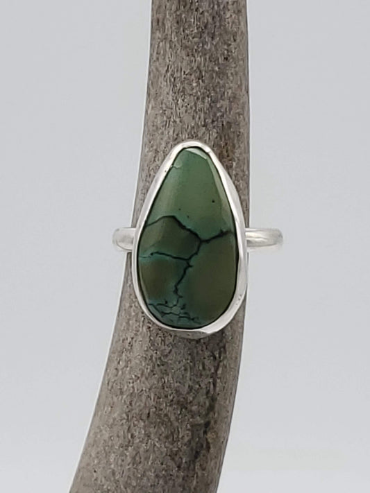 Oldstock 1980s Chinese Turquoise Ring, Size 5 3/4, R208