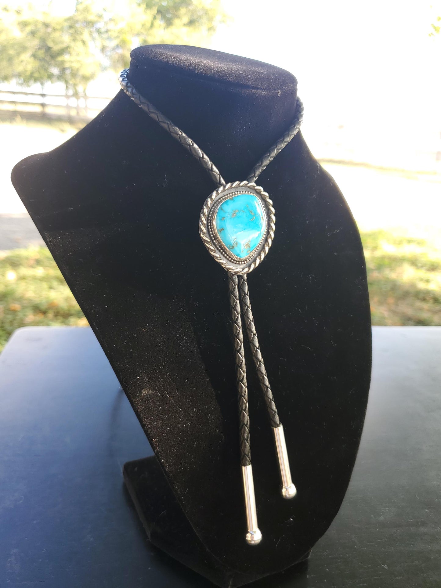 Sleeping Beauty Oldstock Turquoise Bolo Tie B61
