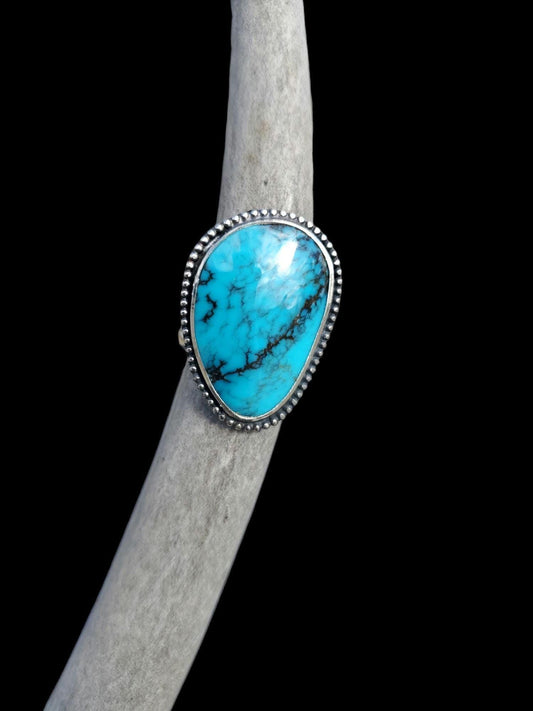 Smokey Kingman Turquoise Ring, Size 8,  R295