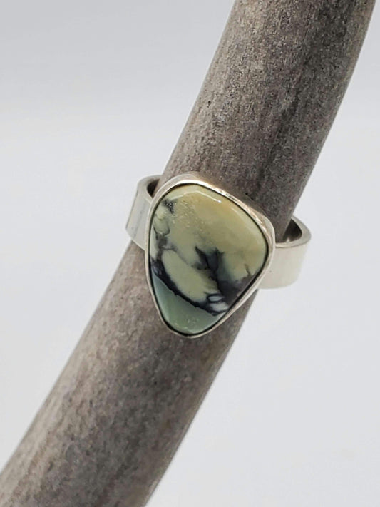 Aloe Variscite Ring, size 9 1/2, R214