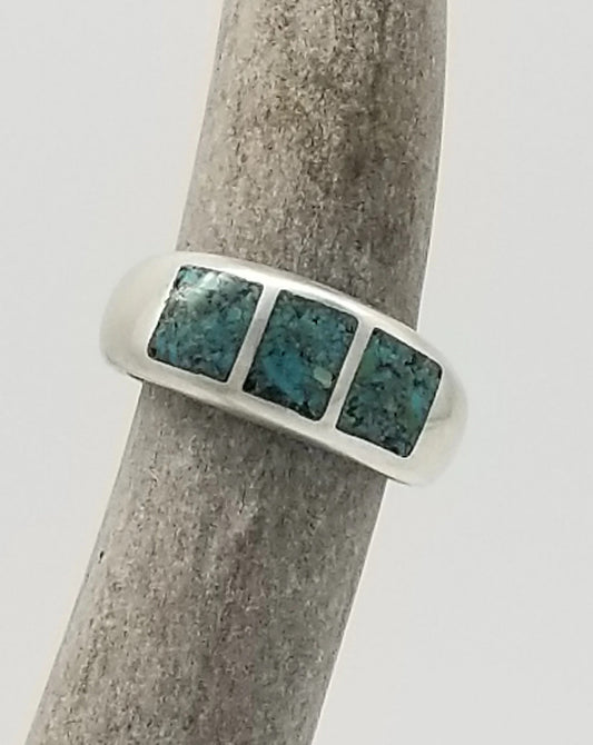 Kingman Turquoise Inlay Band, Size 8 1/4