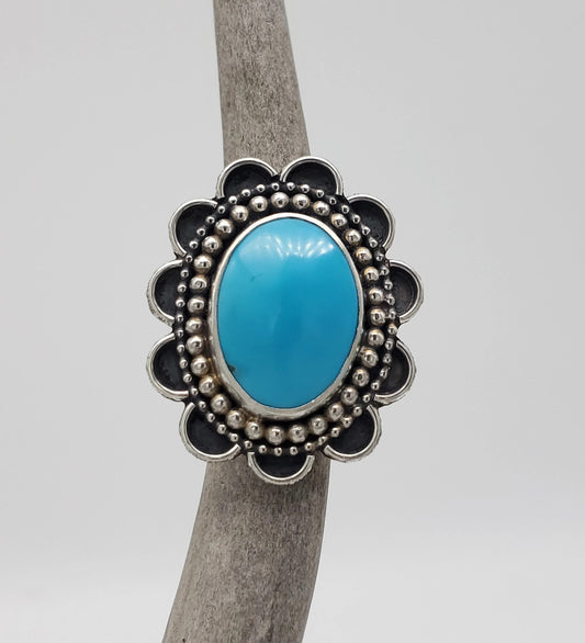 Blue Bird Mine Turquoise Ring, Size 7,  R086