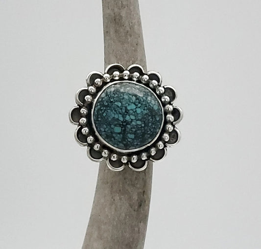 Hubei Turquoise Bloom Ring, Size 6, R160