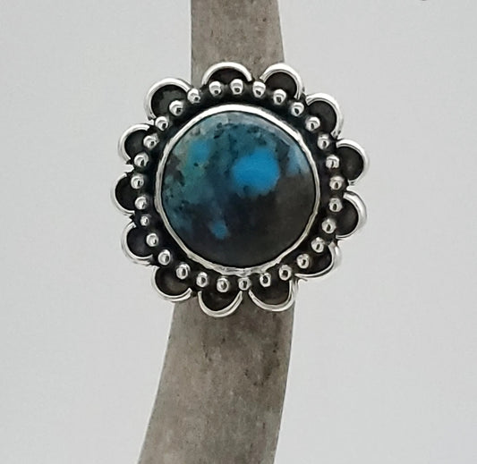 Bisbee Turquoise Bloom Ring, Size 6, R161