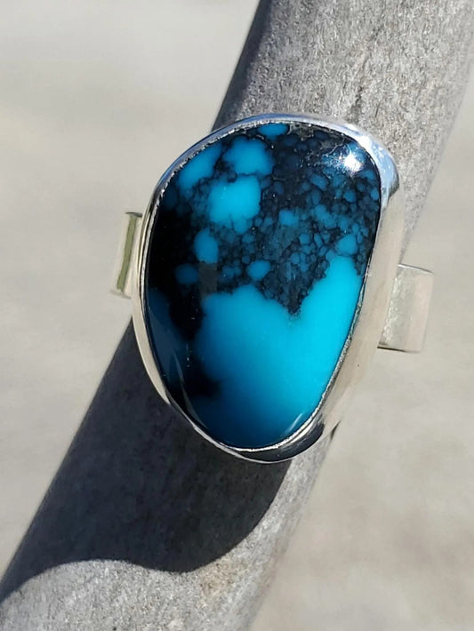 Oldstock 1980s Hubei Turquoise Ring, Size 9 1/2, R207