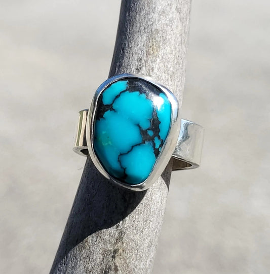 Oldstock 1980s Hubei Turquoise Ring, Size 6 1/2, R220