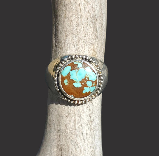 Number 8 Turquoise Ring, Size 9, R225