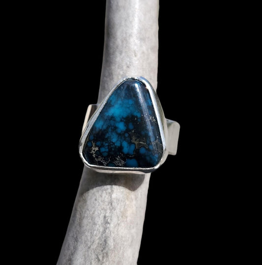 Oldstock 1980s Hubei Turquoise Ring, Size 4 1/2, R227