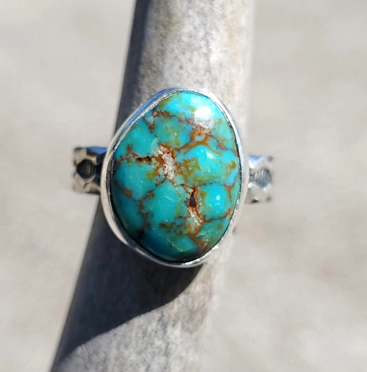 Oldstock 1980s Southwest Turquoise Ring, Size 7 1/2, R233