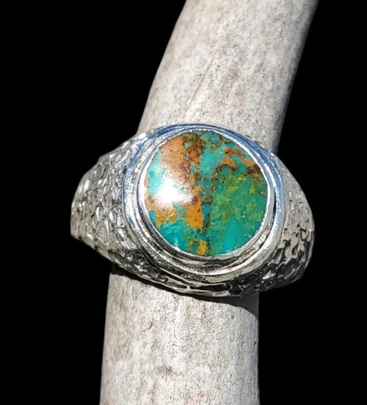 Turquoise Mountain, Arizona, Turquoise Men's Ring, Size 11, R275