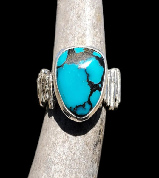 Oldstock 1980s Hubei Turquoise Ring, Size 7,  R276